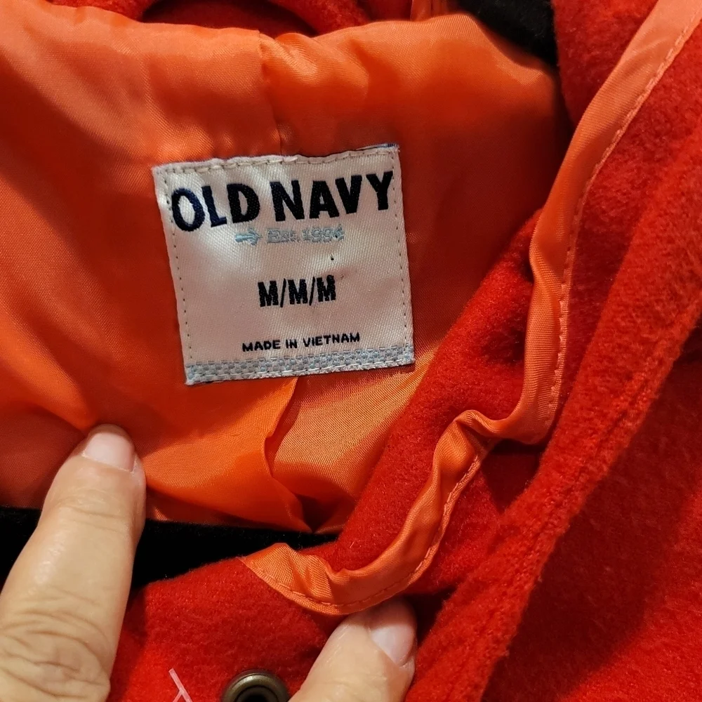 Sz Medium Radiant Red Old Navy Duffle Coat Soft Brushed London Street Style